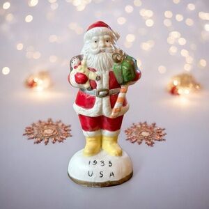 Old World Santa, Hand Painted Porcelain Christmas Figurine Ornament “1935 USA”